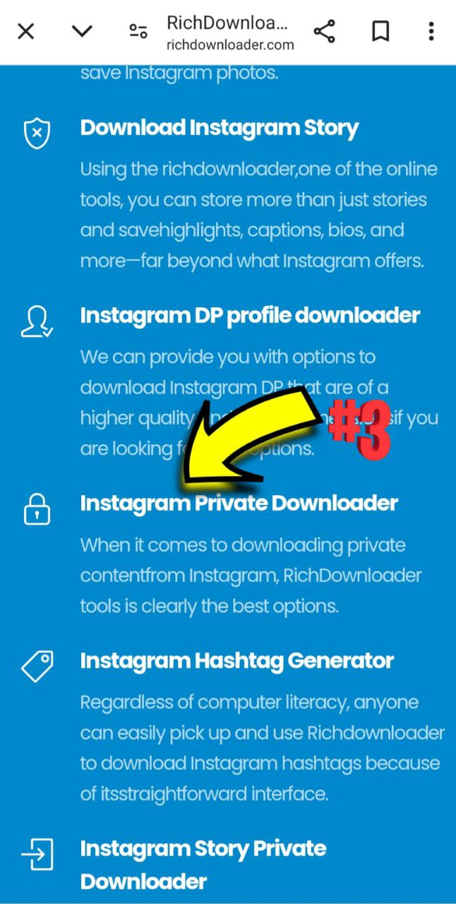 how download instagram private