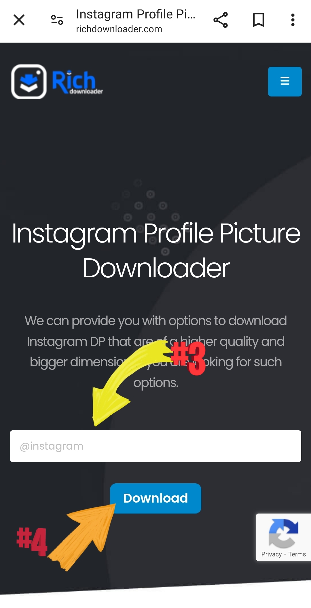 how download instagram profile